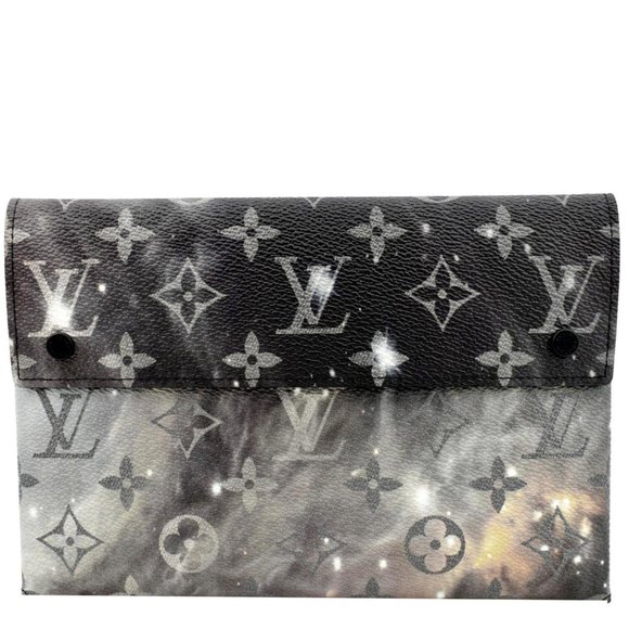 LOUIS VUITTON  Galaxy Pochette Monogram Canvas Pouch Grey - Picture 1 of 11